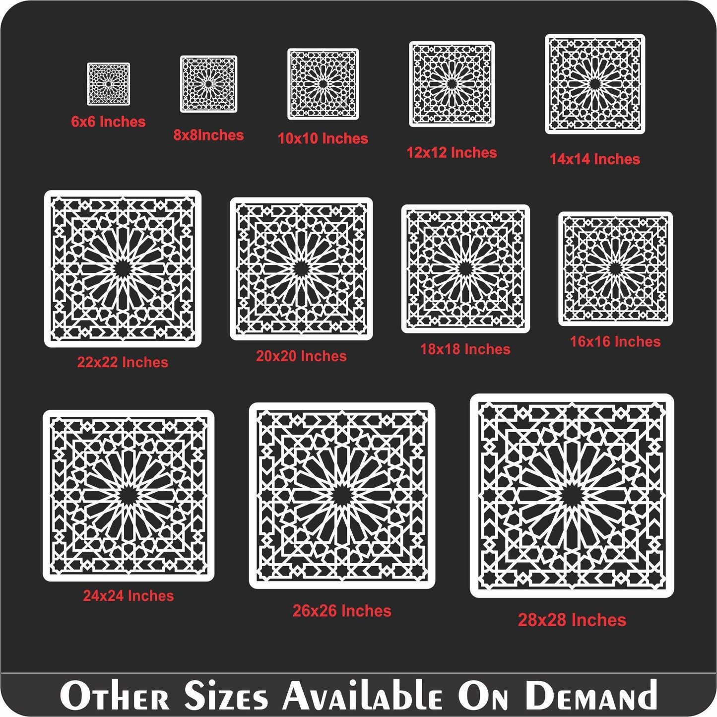 Islamic Geometric Pattern Reusable Stencil For Canvas And Wall Painting.ID#207