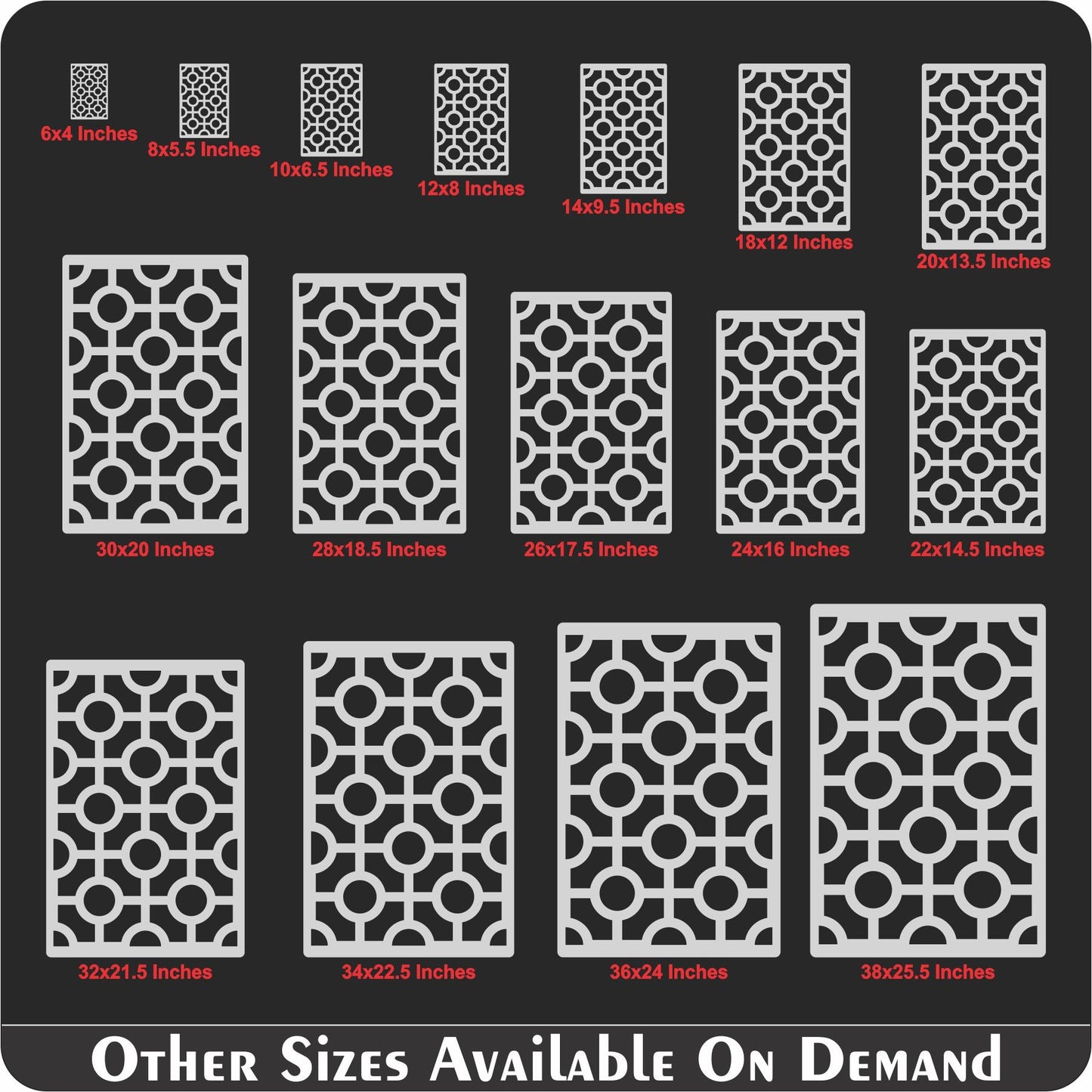 Jali Pattern Reusable Stencil For Canvas And Wall Painting.ID#212B – ID# 257