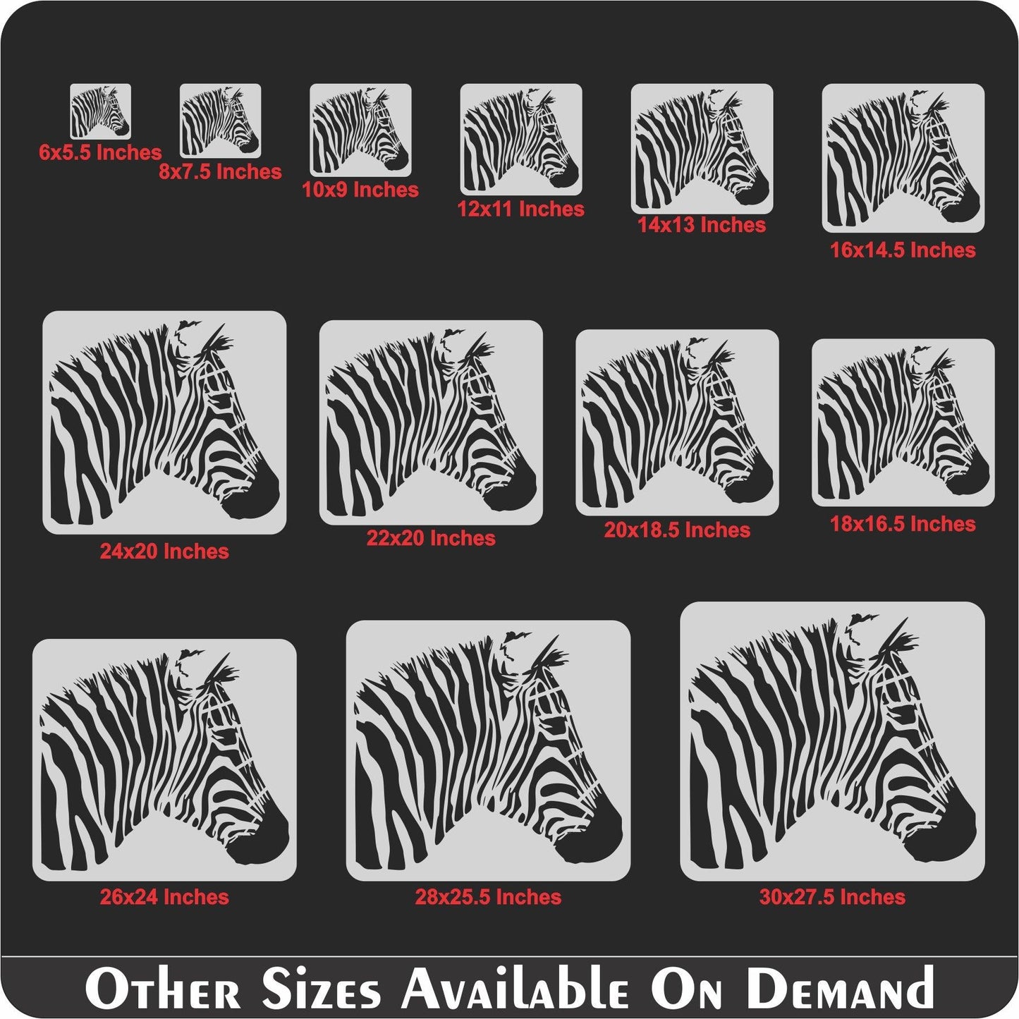 Zebra Reusable Stencil For Canvas And Wall Painting.ID#214
