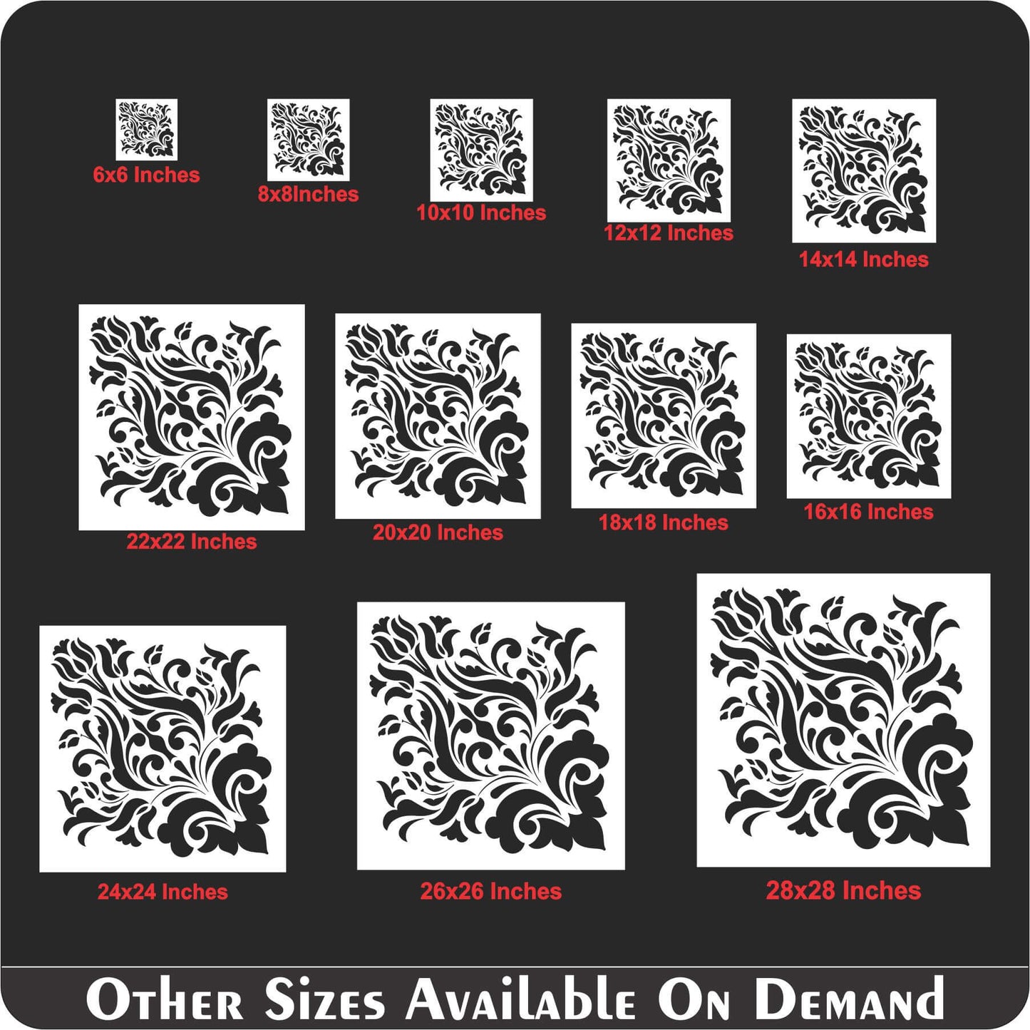 Element Damask Pattern Reusable Stencil For Canvas And Wall Painting.ID#233