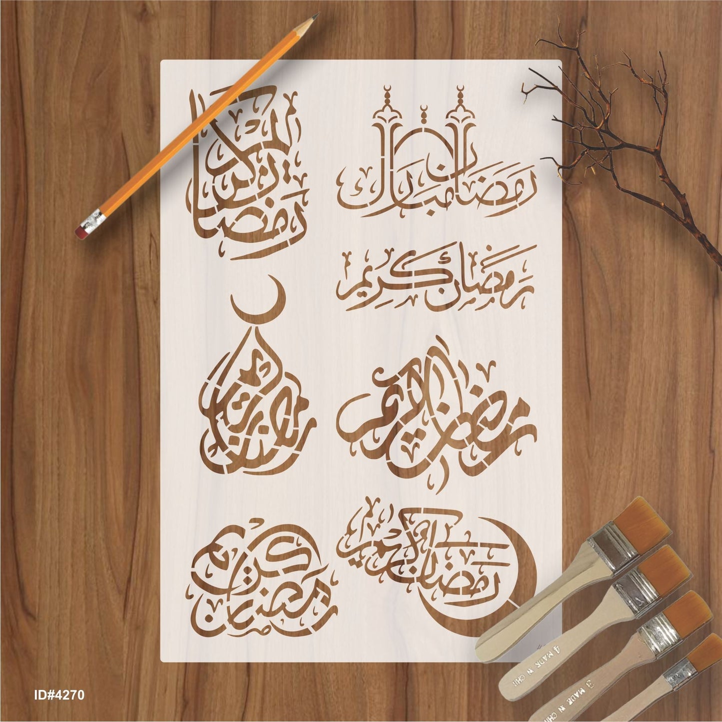 Ramadan kareem Reusable Stencil For Canvas And Wall Painting.ID#4270