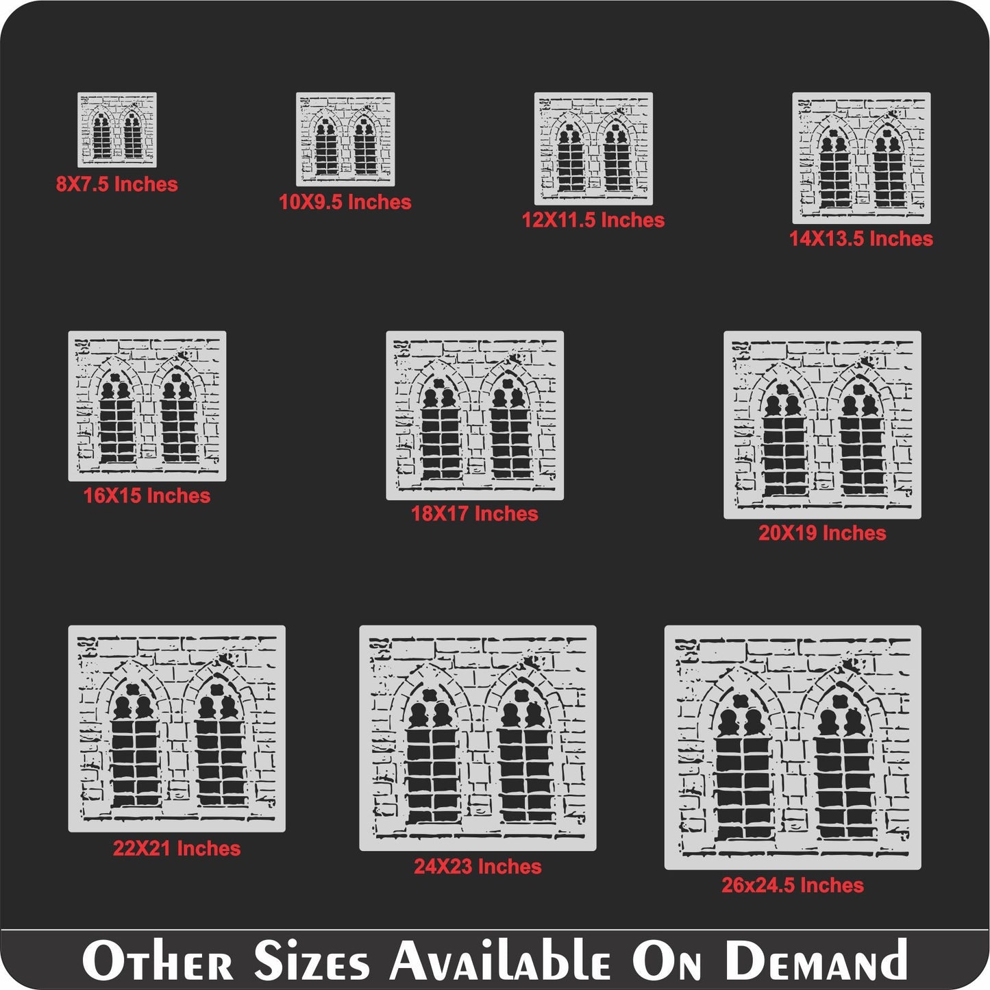 Gothic Window Stencil Painting Scrapbook Coloring Embossing Album Decor Template. ID #625 – ID# 220