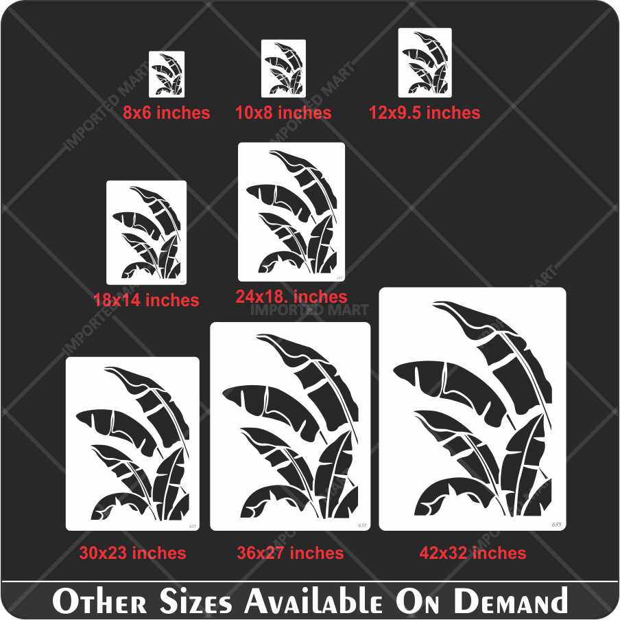 Tropical Banana Leaf Stencil for Wall, Wood & Fabric Painting – Botanical Design – ID# 168