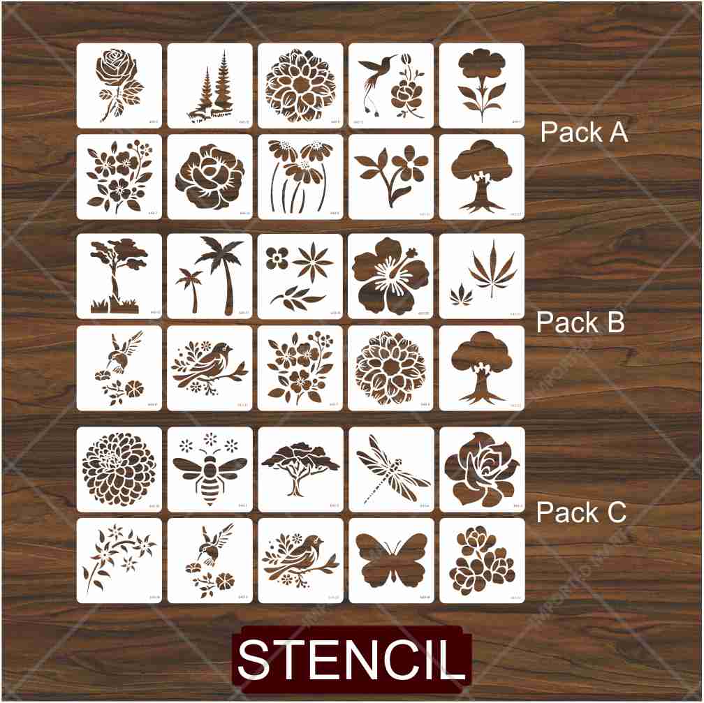 Pack of 10Pcs Nature Inspired Wall Art Stencils | Painting and Scrapbooking ID#643 – ID# 184