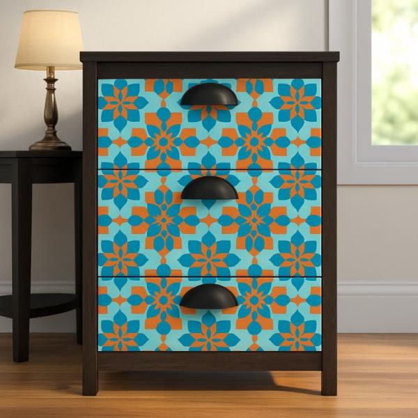 Geometric Cube Pattern Stencil for Wall, Floor & Wood Art – 3D Illusion Design – ID# 160