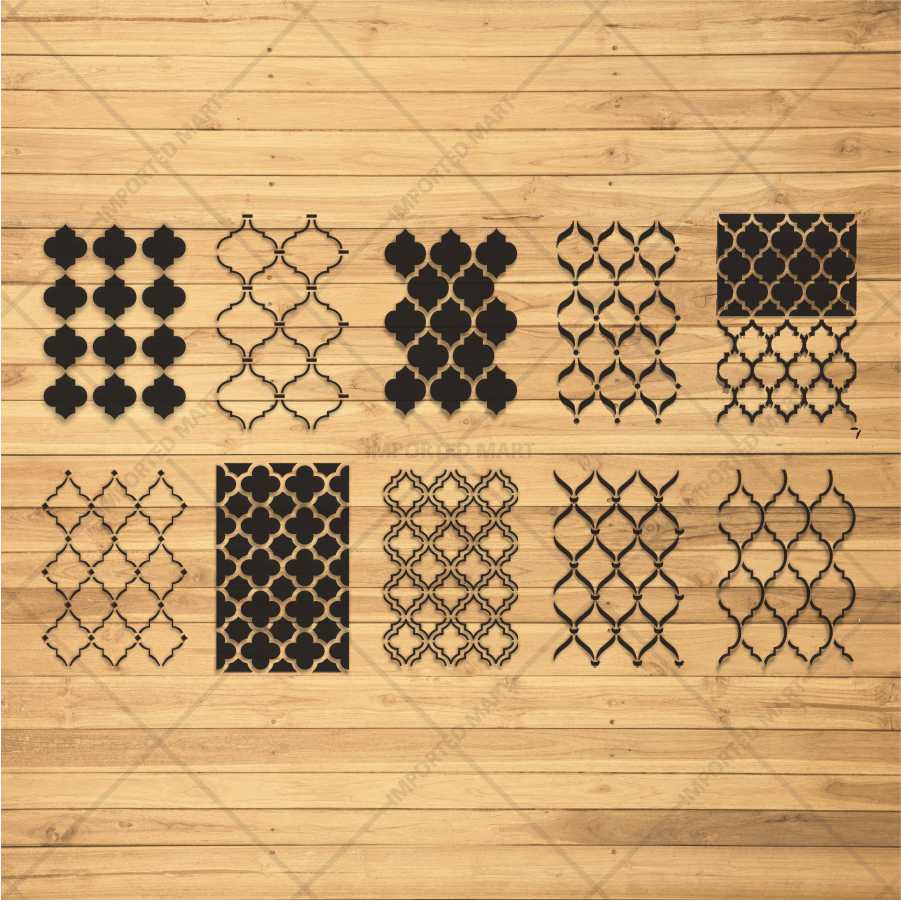 10 Pcs Ultimate Moroccan Stencils Design Pack for Cake , Wall, Fabric, Canvas & Furniture painting ID# 661