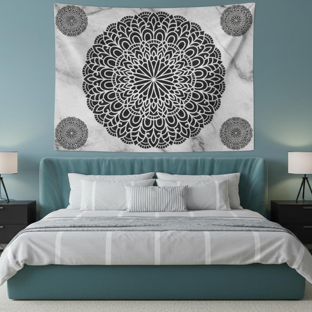 Floral Mandala Stencil for Wall, Floor & Furniture Art – Round Decorative Lotus Pattern – ID# 677