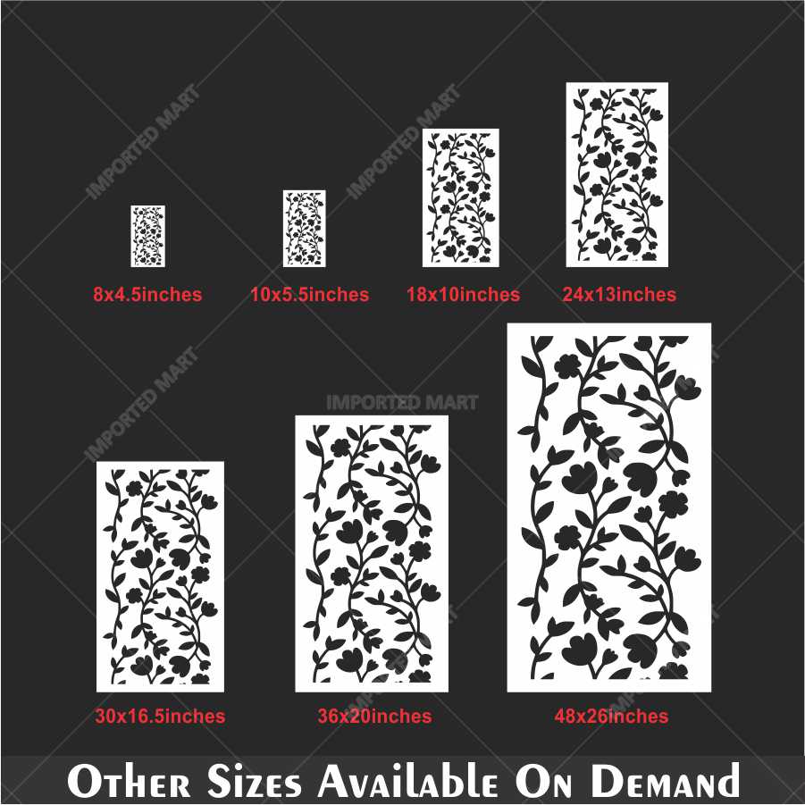 Floral Vine Wall Stencil for Wood, Fabric & Canvas – Seamless Botanical Pattern – ID# 139
