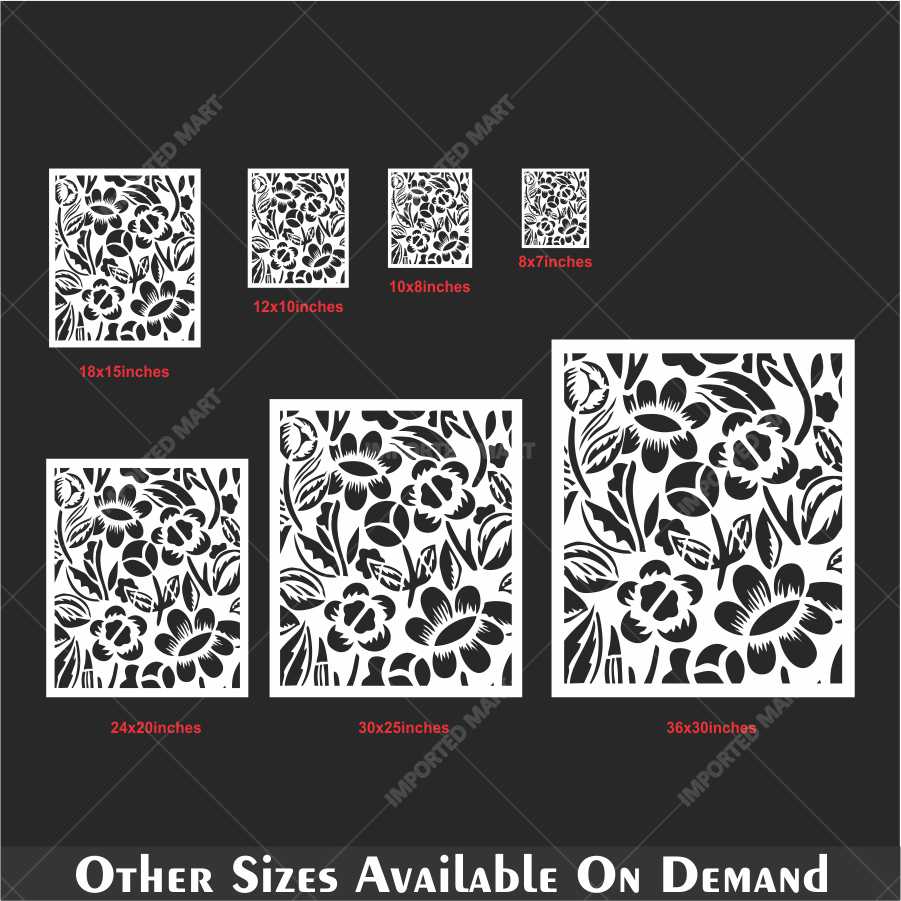 Bold Wildflower Stencil for Wall, Wood & Fabric Art – Handcut Floral Garden Design – ID# 137