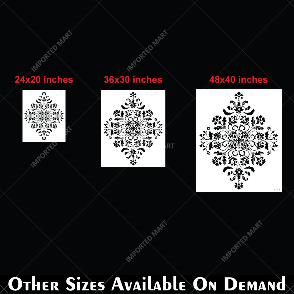 Royal Damask Stencil for Wall, Floor & Furniture Art – Classic Victorian Ornamental Pattern – ID# 699