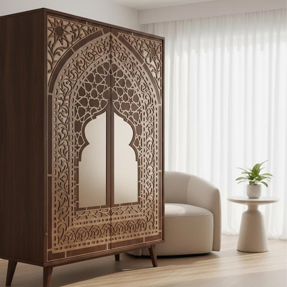 Traditional Carpet Stencil – Geometric & Floral Wall, Furniture & Floor Art – Mosque & Home Décor – ID# 708