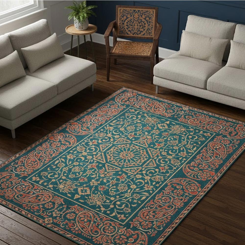 Imperial Palace Carpet Stencil for Wall, Floor & Furniture Decor – Royal Mughal Geometric Pattern – ID# 740