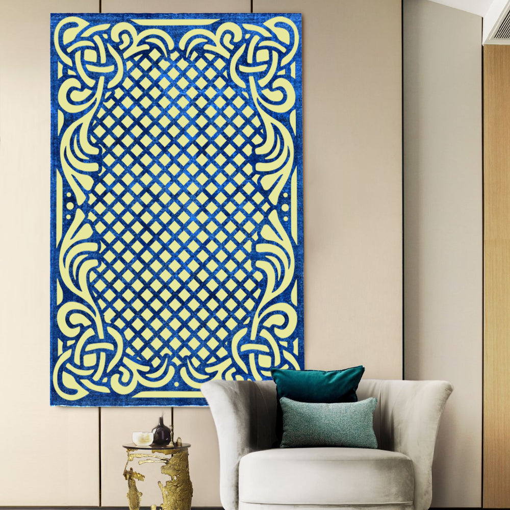 Ornate Trellis Rug Stencil for Floor, Tile & Fabric – Vintage Lattice Border Pattern