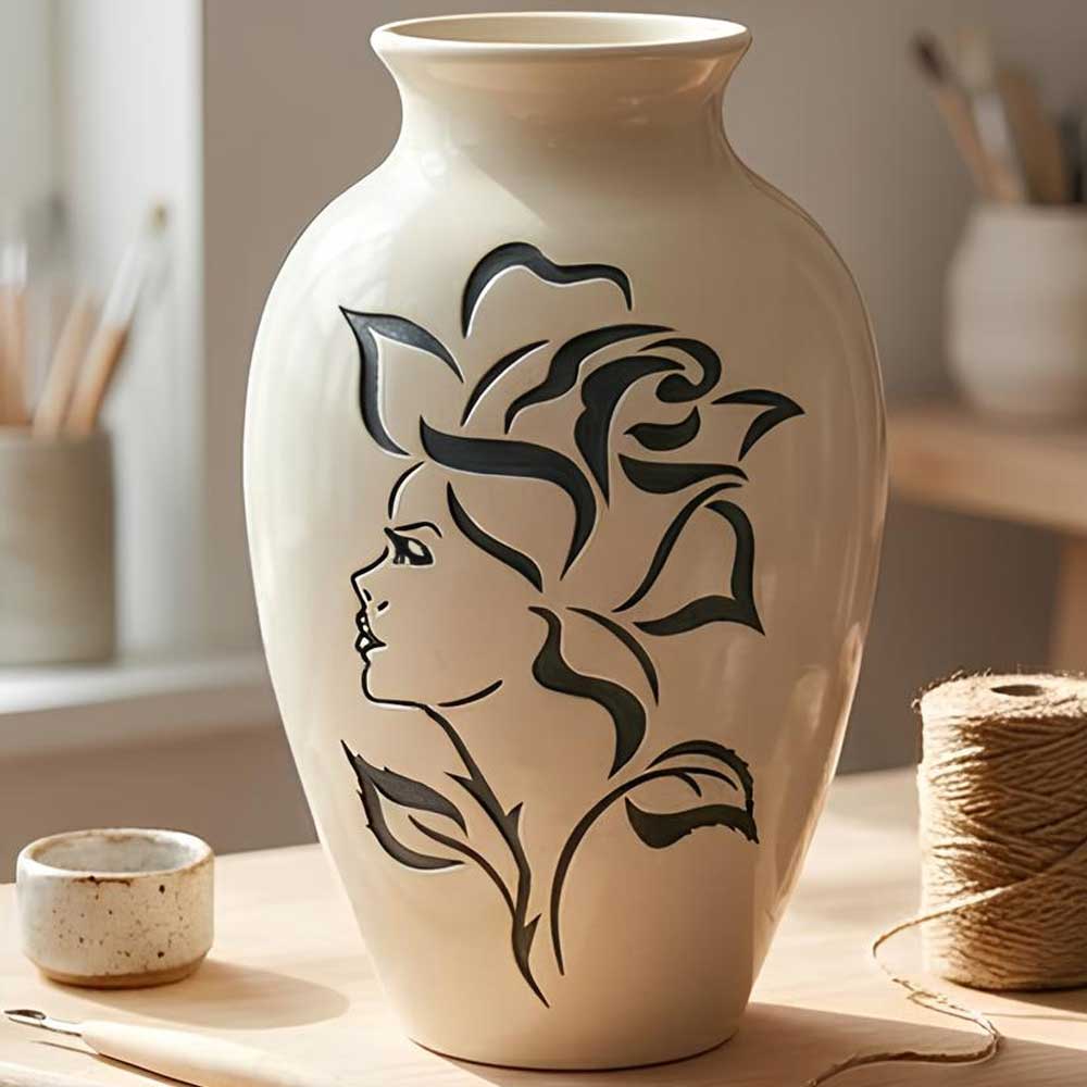 Elegant Floral Vine Corner Stencil for Wall, Wood, Furniture & Fabric Art – Reusable Mylar Design – ID# 776
