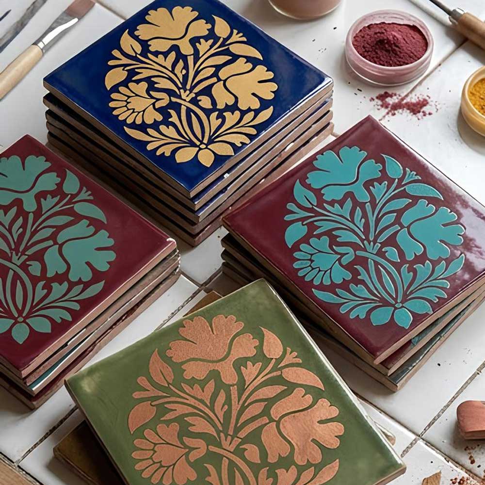 Mughal Floral Pattern Stencil for Wall, Furniture & Floor Art – Traditional Indian Botanical Design – ID# 18