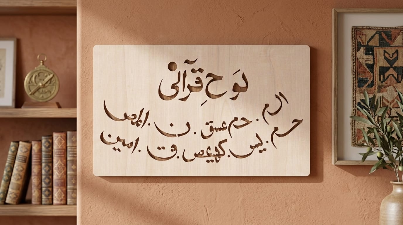Loh e Qurani Calligraphy Islamic Reusable Stencil for Canvas and Wall Painting