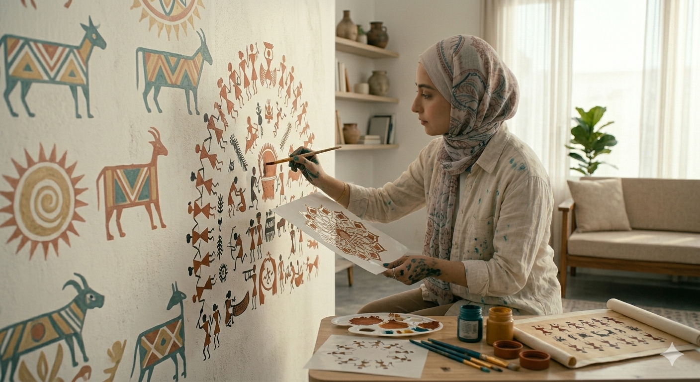 traditional Warli and ancient art stencil designs that blend cultural heritage with modern home decor.