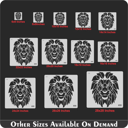 Lion Reusable Stencil for Canvas and wall painting.ID#108