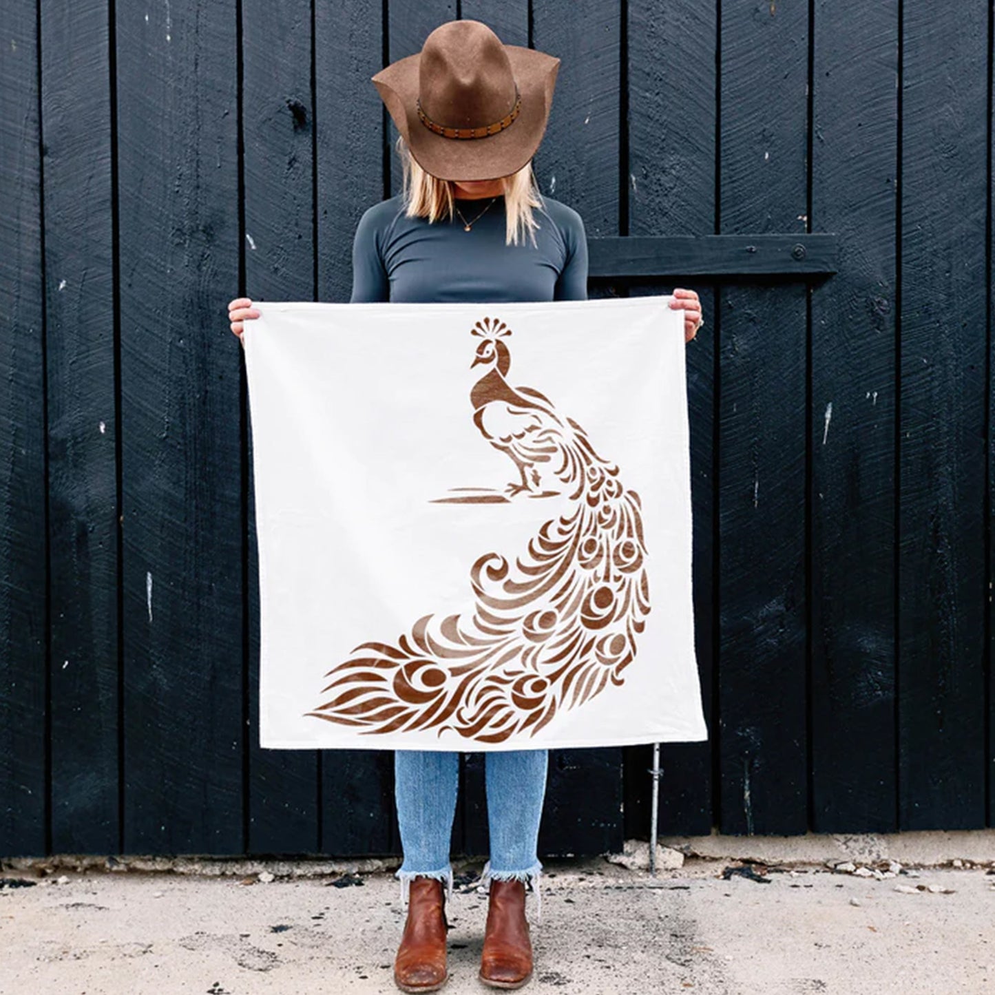 Peacock Reusable Stencil for Canvas and wall painting.ID#109