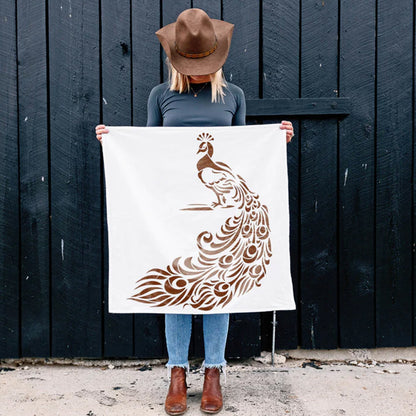 Peacock Reusable Stencil for Canvas and wall painting.ID#109
