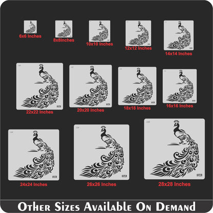 Peacock Reusable Stencil for Canvas and wall painting.ID#109