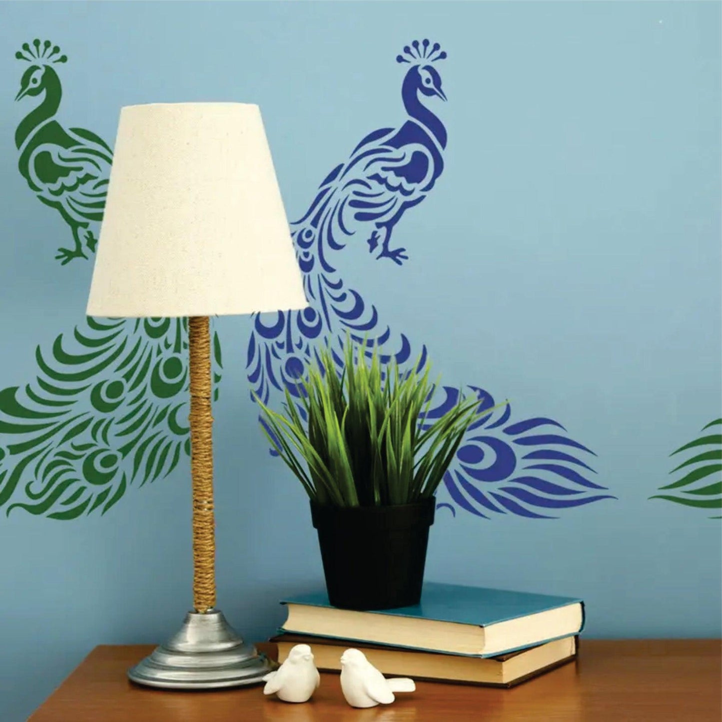 Peacock Reusable Stencil for Canvas and wall painting.ID#109