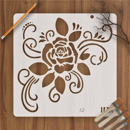 Rose Florel Stencil , Wall Stencils For wall Painting Airbrush Painting Art Cake Spray Mold DIY Decor Crafts Canvas.ID#12