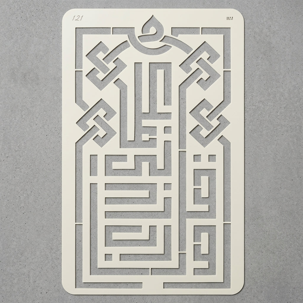 Wa Qul Rabbi Zidni Ilma Islamic Reusable Stencil for Canvas and wall painting.