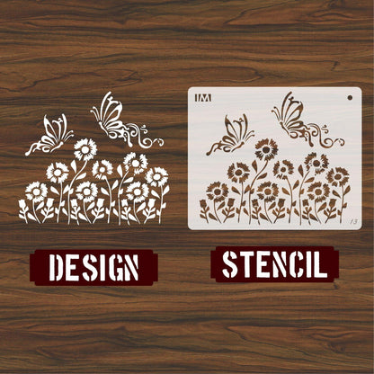 Flower and Butterfly Stencil For wall Painting Airbrush Painting Art Cake Spray Mold DIY Decor Crafts Canvas.ID#13