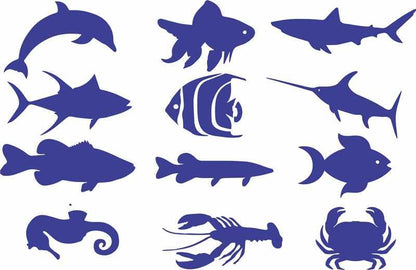 Sea Animals Reusable Stencil For Canvas And Wall Painting.ID#134