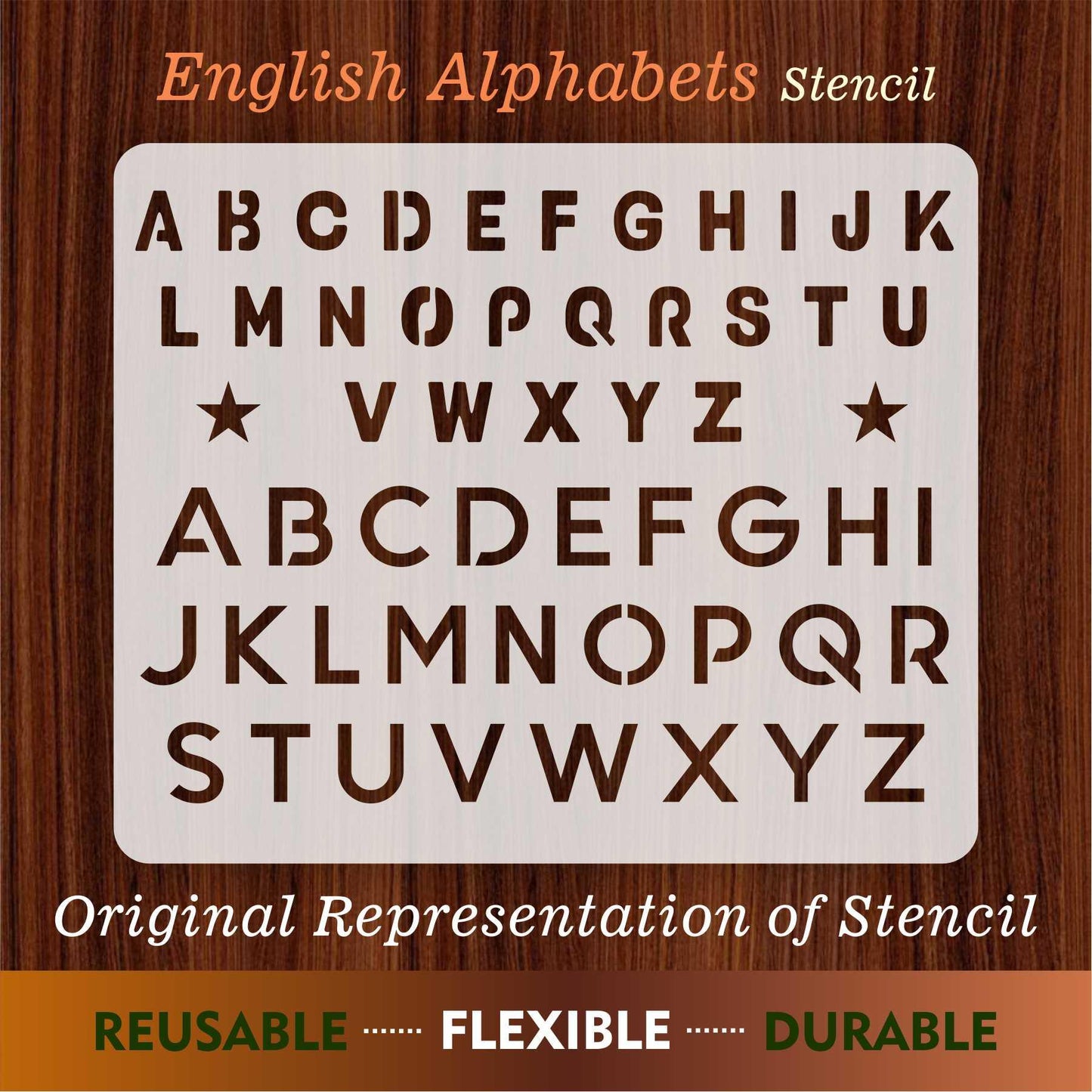 English Alphabets Reusable Stencil For Canvas And Wall Painting.ID#141