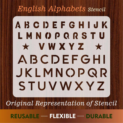 English Alphabets Reusable Stencil For Canvas And Wall Painting.ID#141