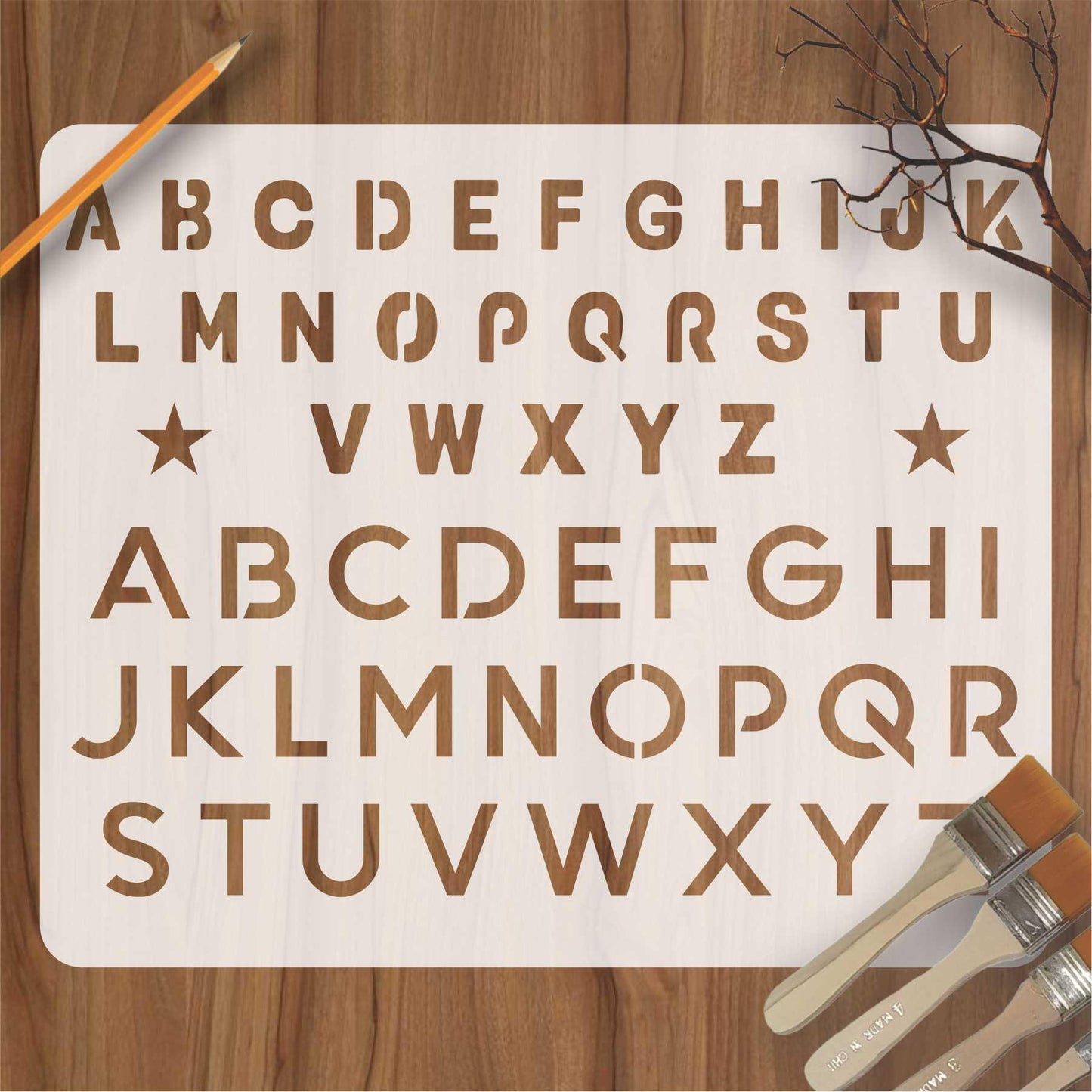 English Alphabets Reusable Stencil For Canvas And Wall Painting.ID#141