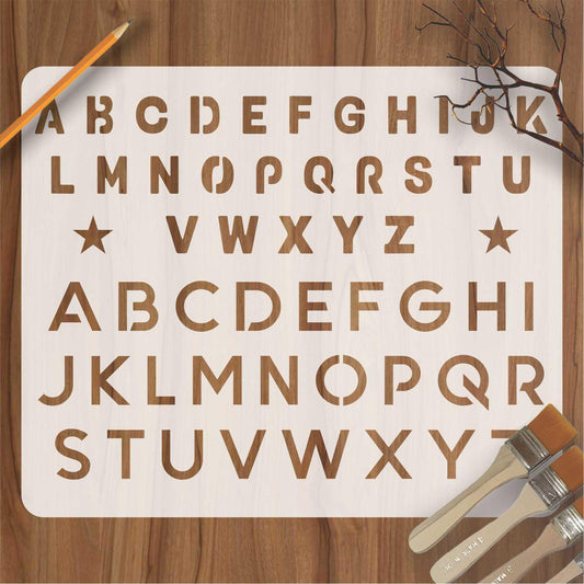 English Alphabets Reusable Stencil For Canvas And Wall Painting.ID#141