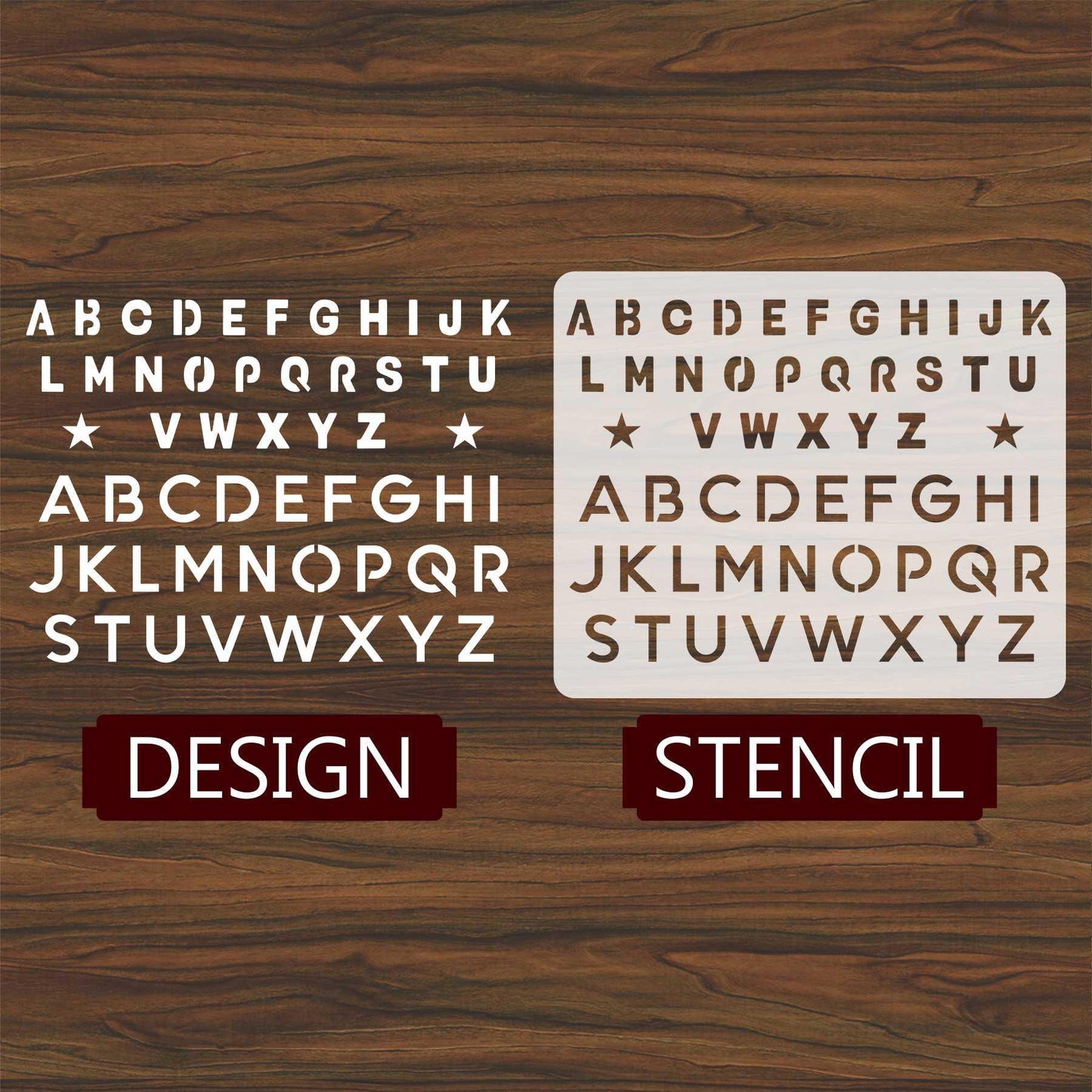 English Alphabets Reusable Stencil For Canvas And Wall Painting.ID#141