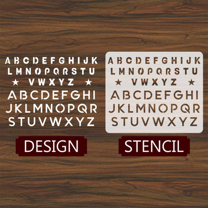 English Alphabets Reusable Stencil For Canvas And Wall Painting.ID#141