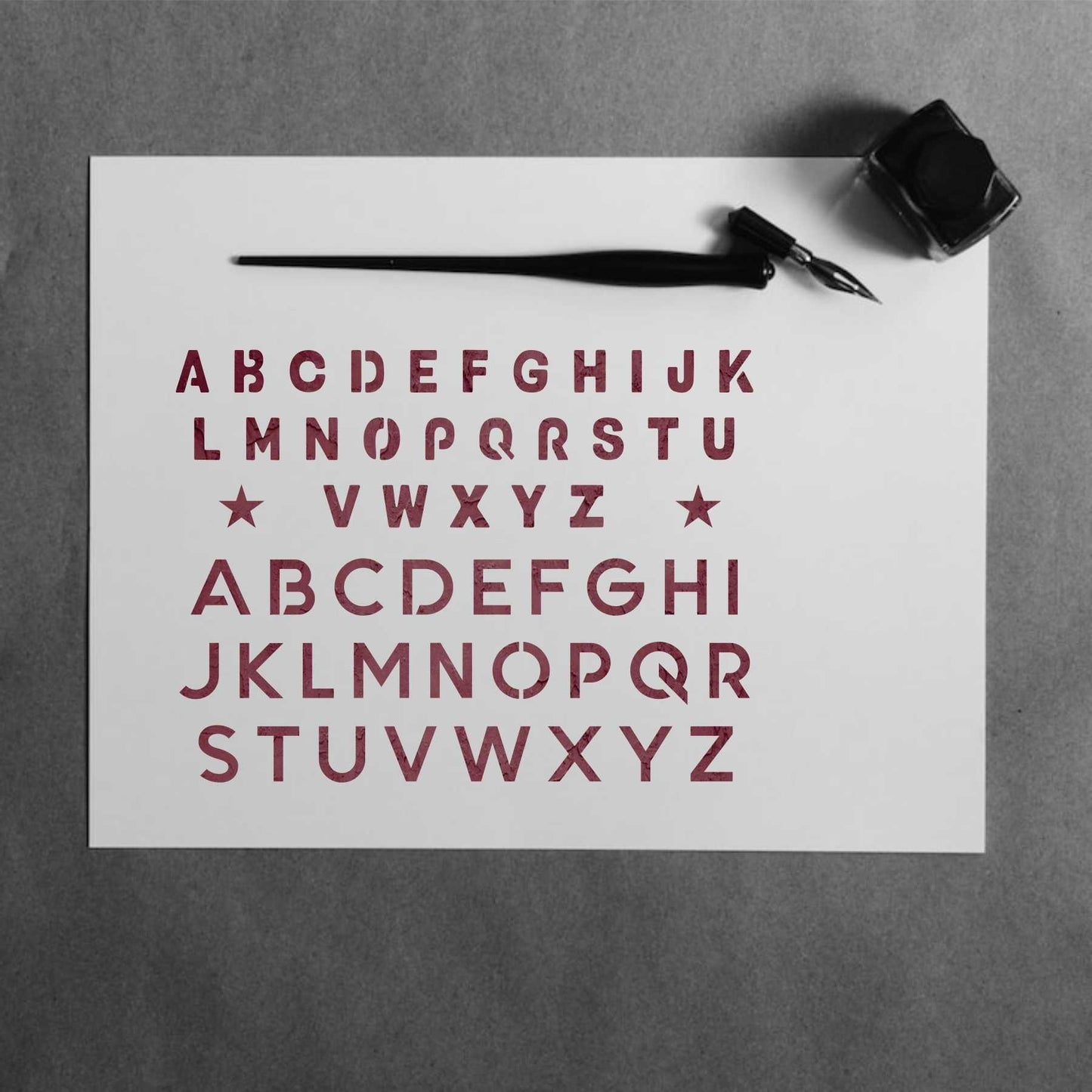 English Alphabets Reusable Stencil For Canvas And Wall Painting.ID#141