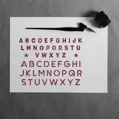 English Alphabets Reusable Stencil For Canvas And Wall Painting.ID#141