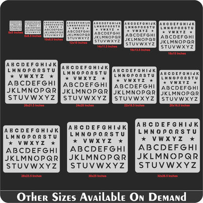 English Alphabets Reusable Stencil For Canvas And Wall Painting.ID#141