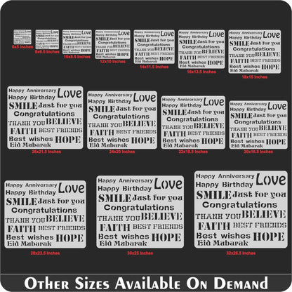 Mixx Wishes Words Reusable Stencil For Canvas And Wall Painting.ID#142