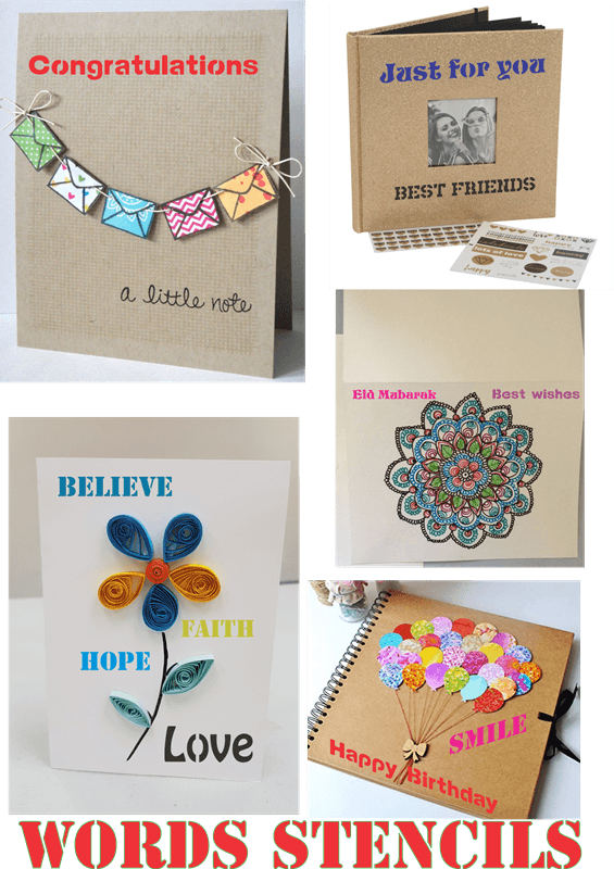 Mixx Wishes Words Reusable Stencil For Canvas And Wall Painting.ID#142