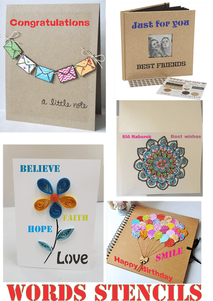 Mixx Wishes Words Reusable Stencil For Canvas And Wall Painting.ID#142