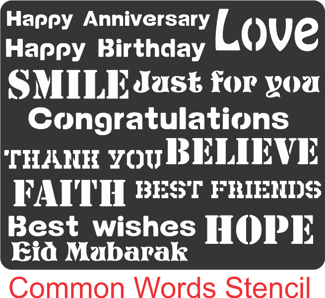 Mixx Wishes Words Reusable Stencil For Canvas And Wall Painting.ID#142