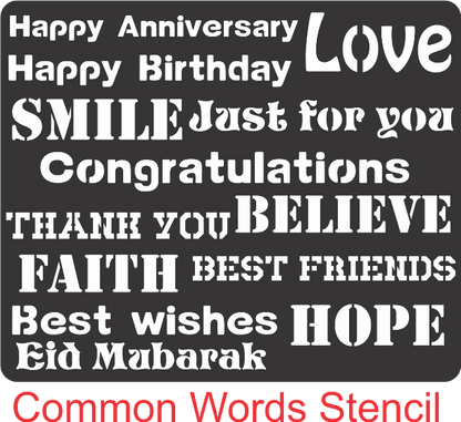 Mixx Wishes Words Reusable Stencil For Canvas And Wall Painting.ID#142