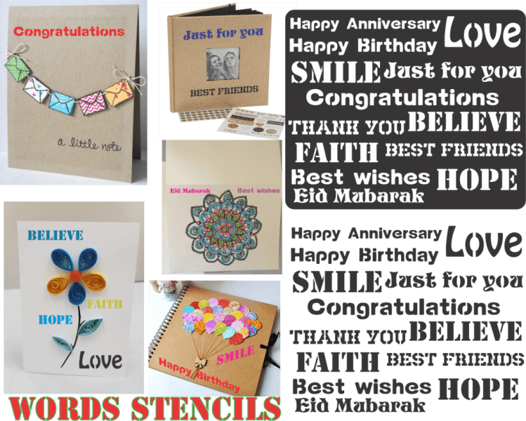 Mixx Wishes Words Reusable Stencil For Canvas And Wall Painting.ID#142