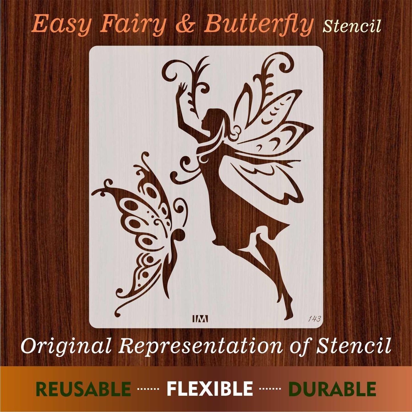 Easy Fairy & Butterfly Reusable Stencil For Canvas And Wall Painting.ID#143