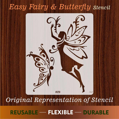 Easy Fairy & Butterfly Reusable Stencil For Canvas And Wall Painting.ID#143