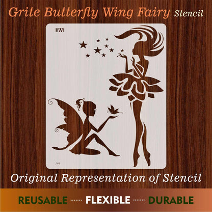 Grite Butterfly Wing Fairy Reusable Stencil For Canvas And Wall Painting.ID#144