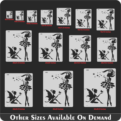 Grite Butterfly Wing Fairy Reusable Stencil For Canvas And Wall Painting.ID#144