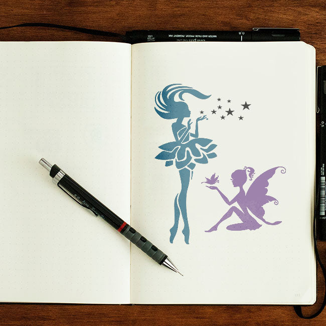 Grite Butterfly Wing Fairy Reusable Stencil For Canvas And Wall Painting.ID#144